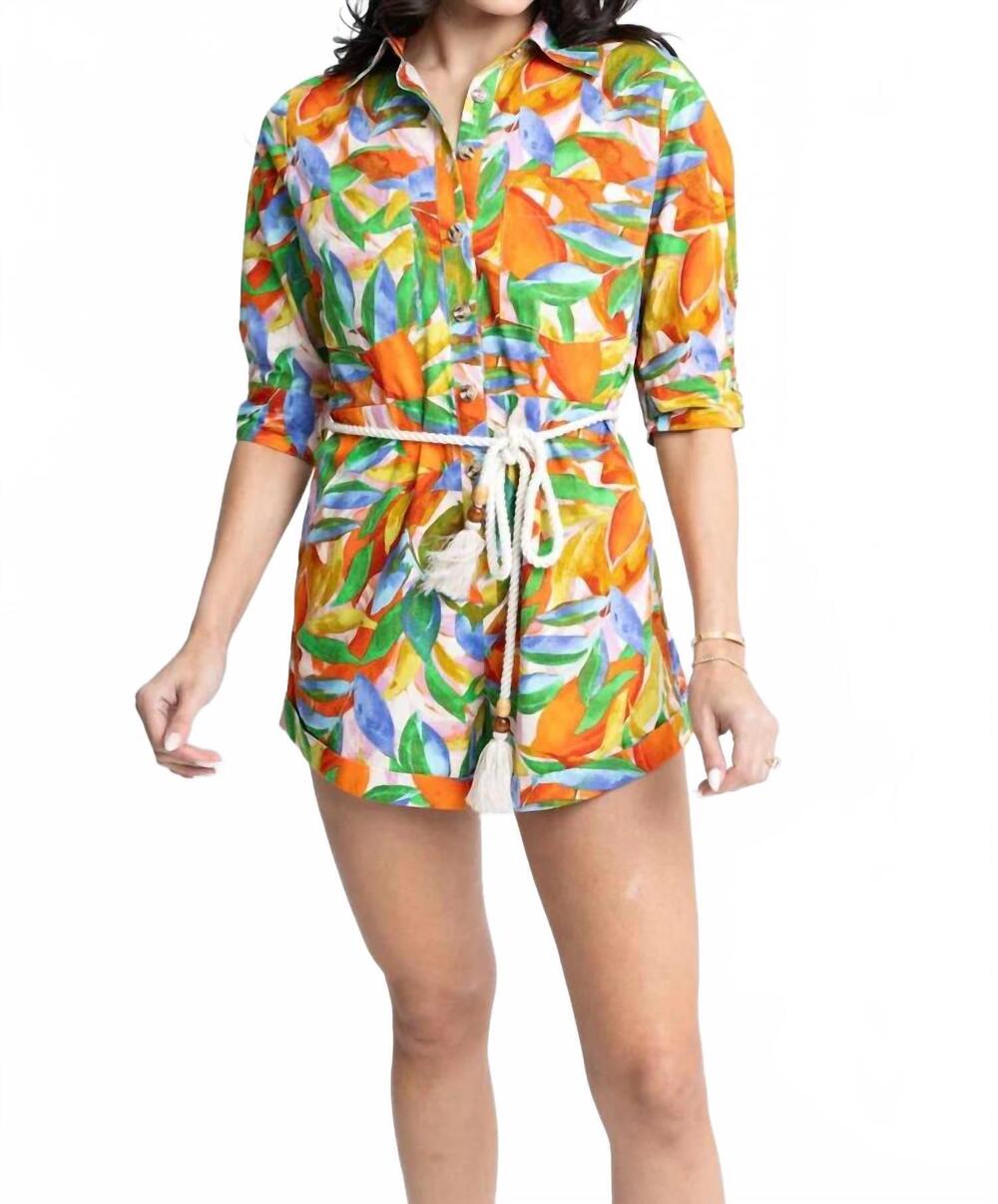 NEW KARLIE women's tropical island romper in multicolor